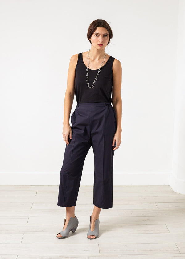 Wide Cropped Trouser in Navy - mageplaza100.myshopify.com - Ter et Bantine - [variant_title]