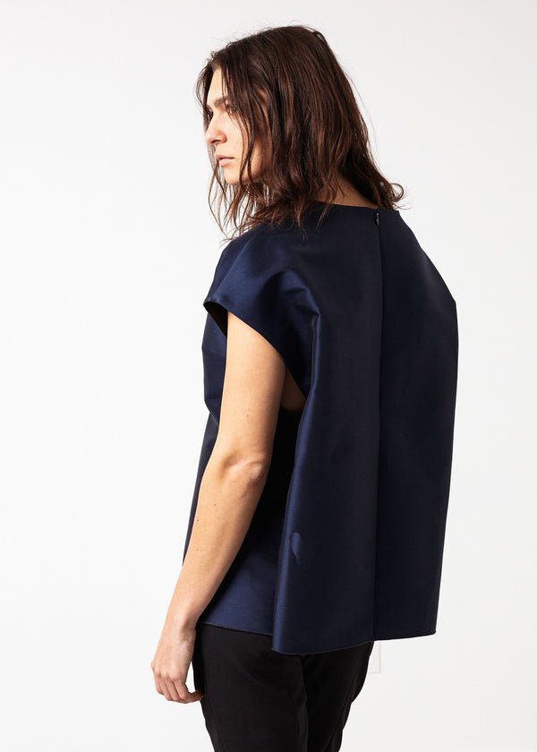 Tucked Sleeve Blouse in Navy - mageplaza100.myshopify.com - Ter et Bantine - [variant_title]