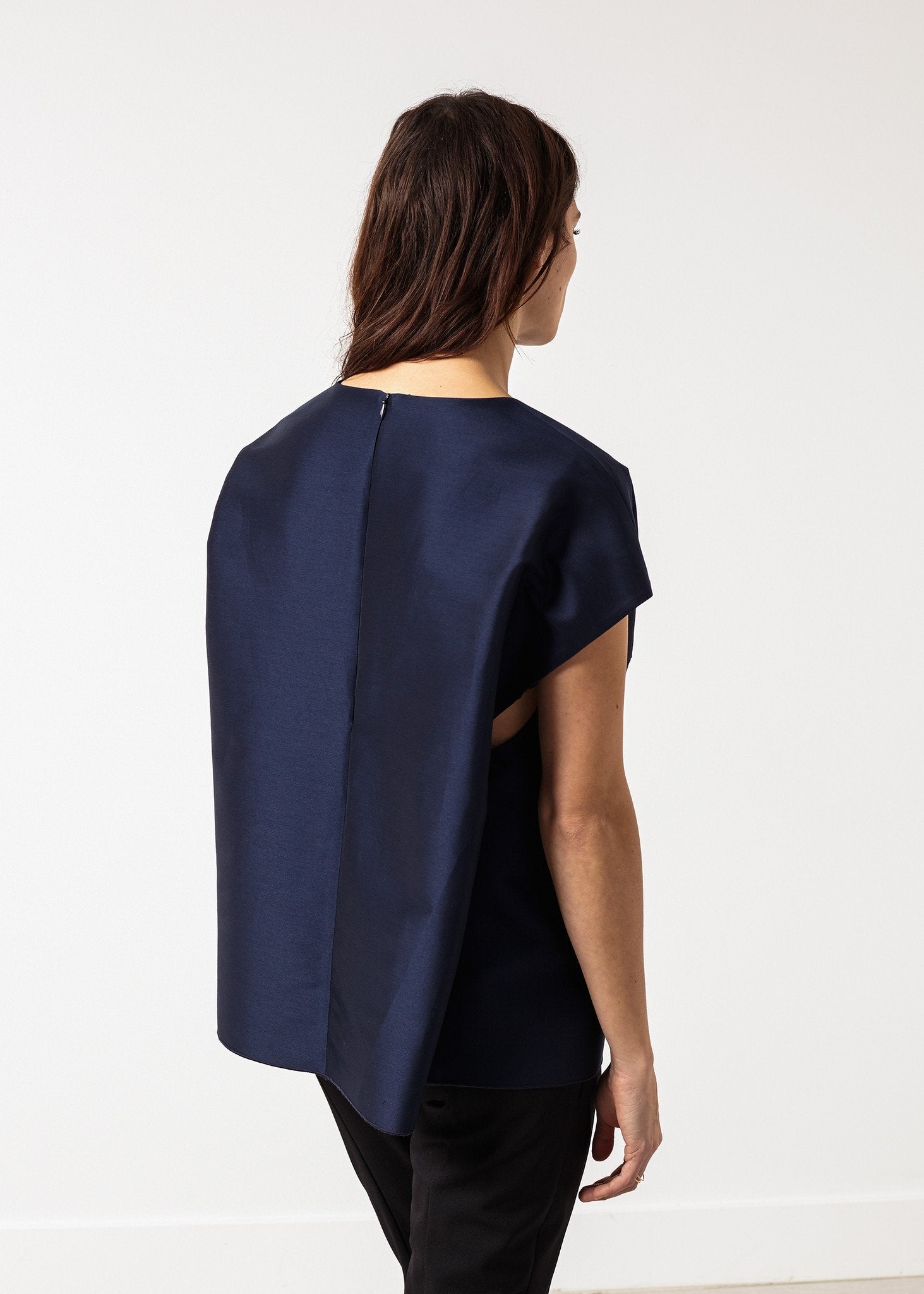 Tucked Sleeve Blouse in Navy - mageplaza100.myshopify.com - Ter et Bantine - [variant_title]