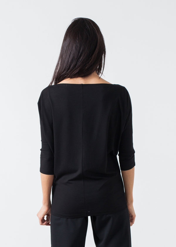 Boat Neck Top in Black - mageplaza100.myshopify.com - Alexandra Schiess - [variant_title]