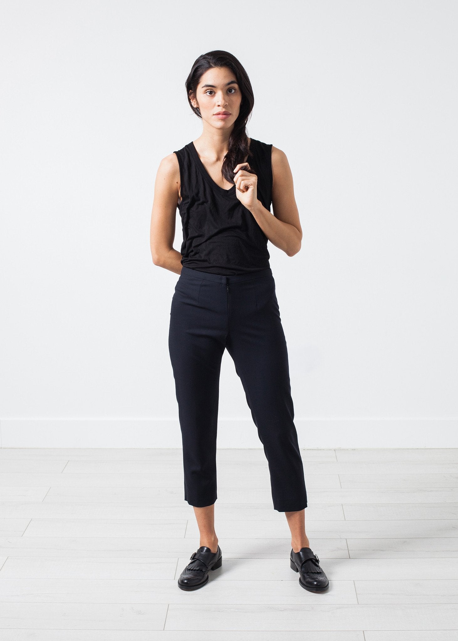 Wool Cropped Pant in Navy - mageplaza100.myshopify.com - Amelia Toro - [variant_title]