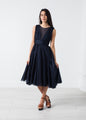 Voile V-Neck Dress in Navy - mageplaza100.myshopify.com - Amelia Toro - [variant_title]