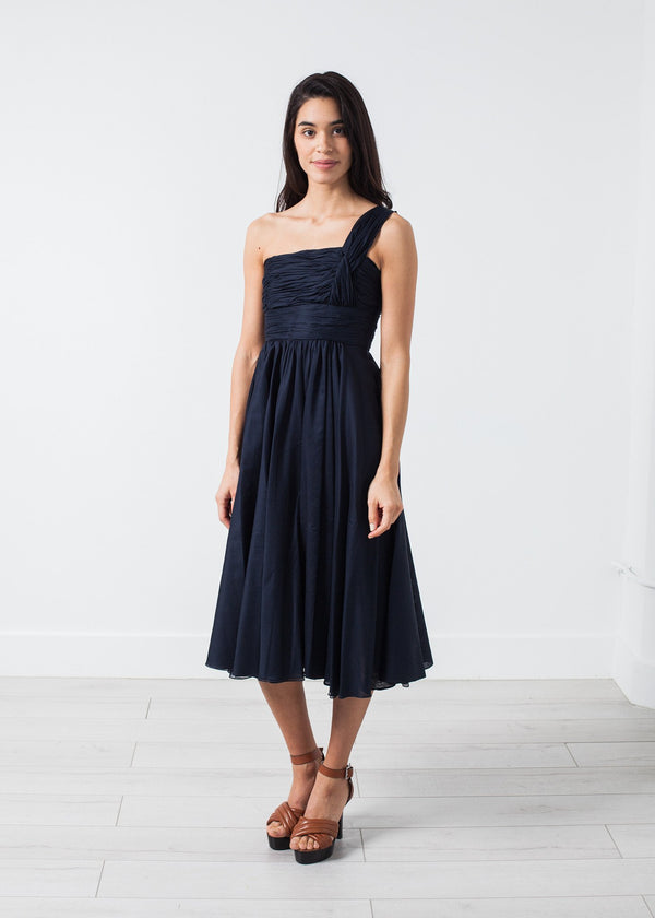 One Shoulder Dress in Navy - mageplaza100.myshopify.com - Amelia Toro - [variant_title]