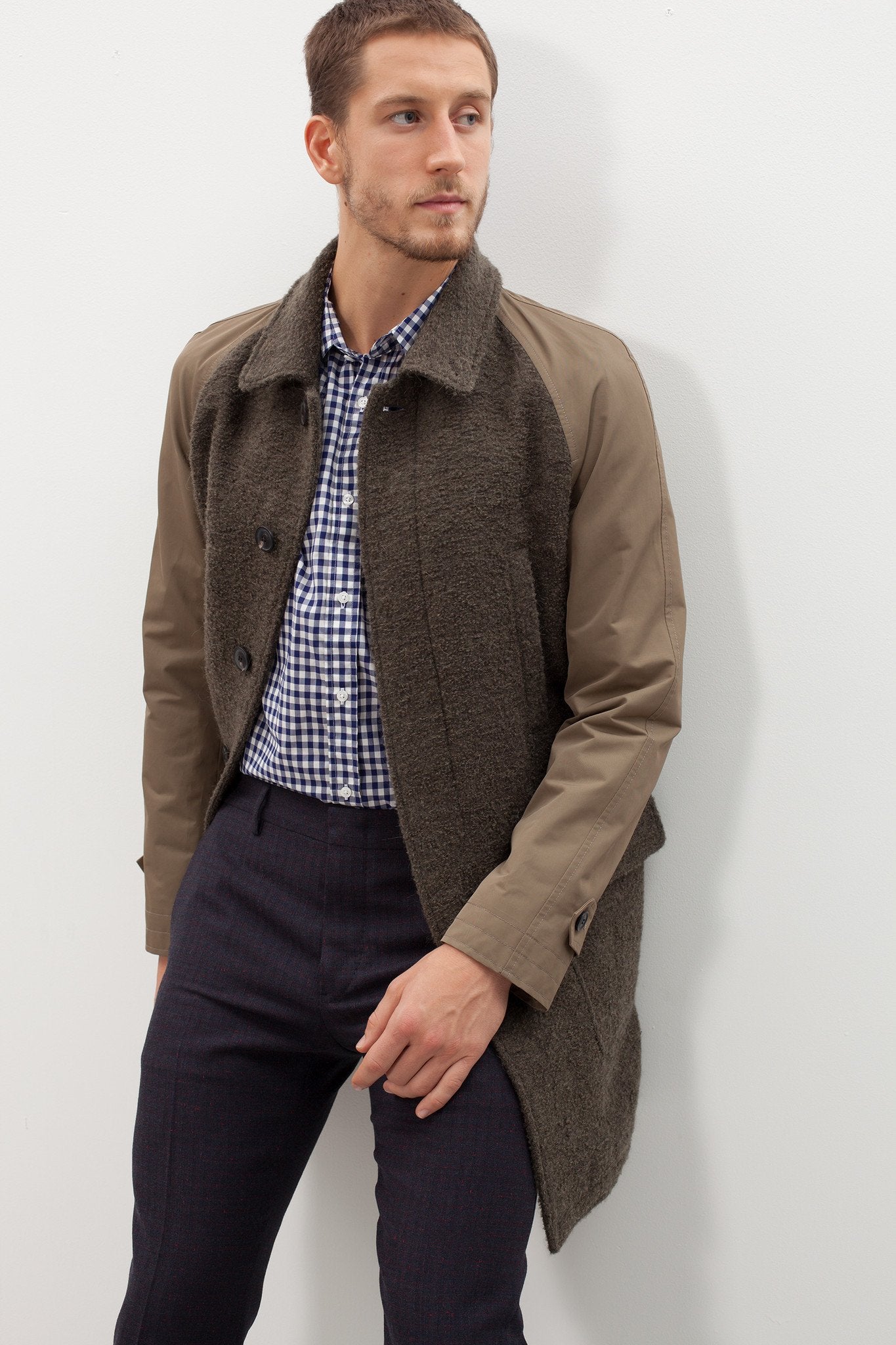 Raglan Maniche Coat in Olive - mageplaza100.myshopify.com - Mauro Grifoni - [variant_title]