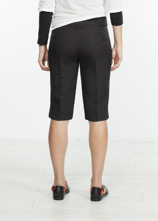 Square Stitch Knee Short in Black - mageplaza100.myshopify.com - Harvey Faircloth - [variant_title]
