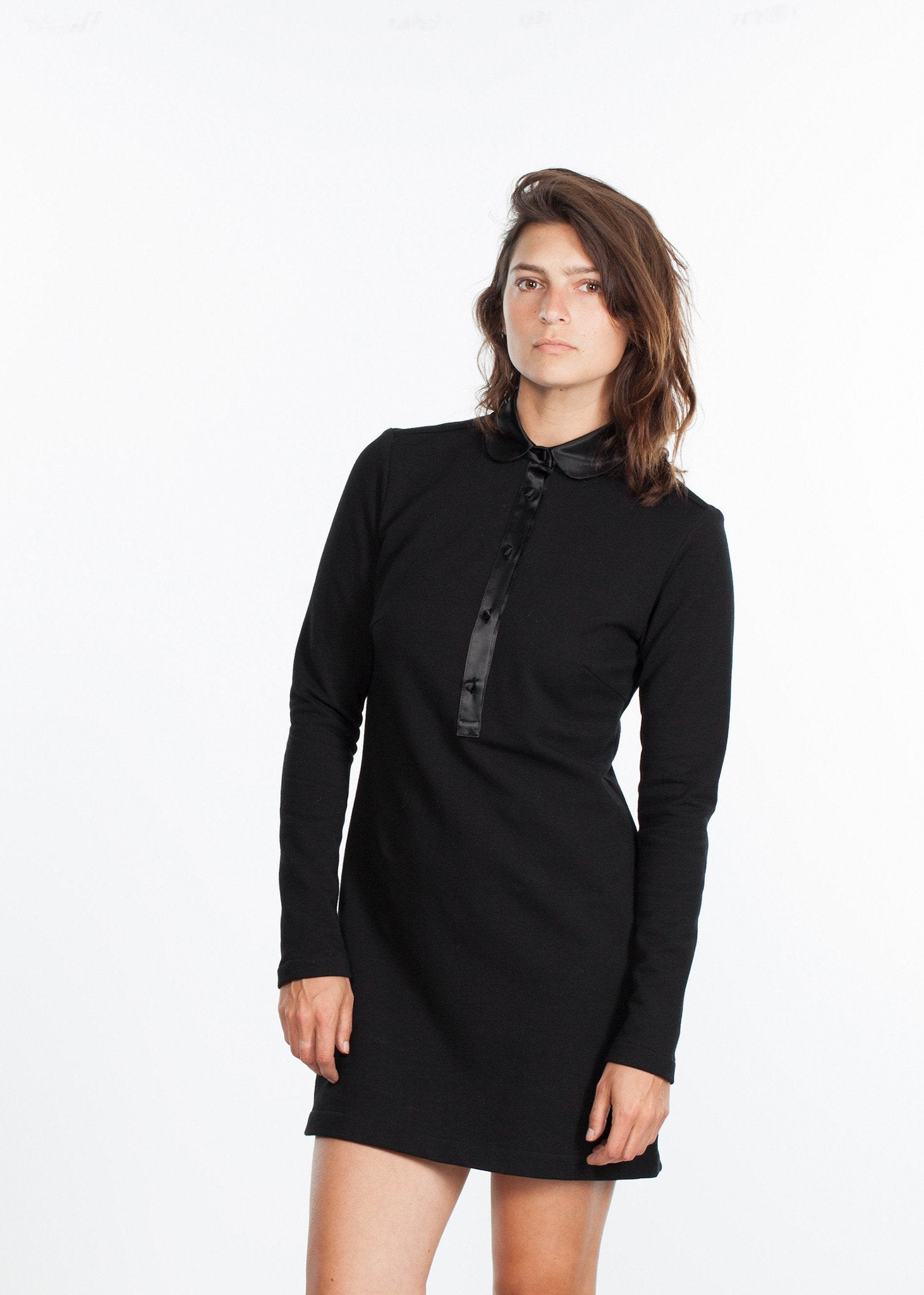 Fleece Jersey Dress in Black - mageplaza100.myshopify.com - Harvey Faircloth - [variant_title]