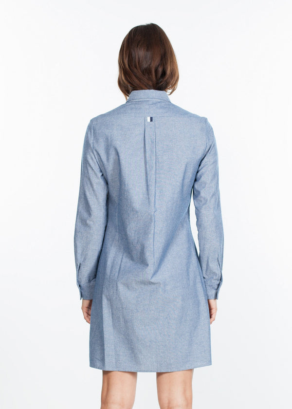 Chambray Shirtdress in Blue - mageplaza100.myshopify.com - Harvey Faircloth - [variant_title]