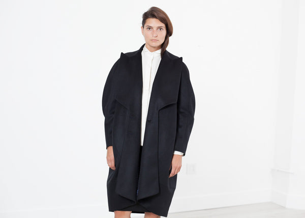 Shahmeena Cocoon Coat in Black - mageplaza100.myshopify.com - Gianfranco Scotti - [variant_title]