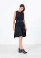 Sleeveless Pleated Dress in Navy - mageplaza100.myshopify.com - Hache - [variant_title]