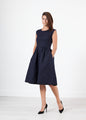 Pleated Rita Dress in Dark Navy - mageplaza100.myshopify.com - Ter et Bantine - [variant_title]