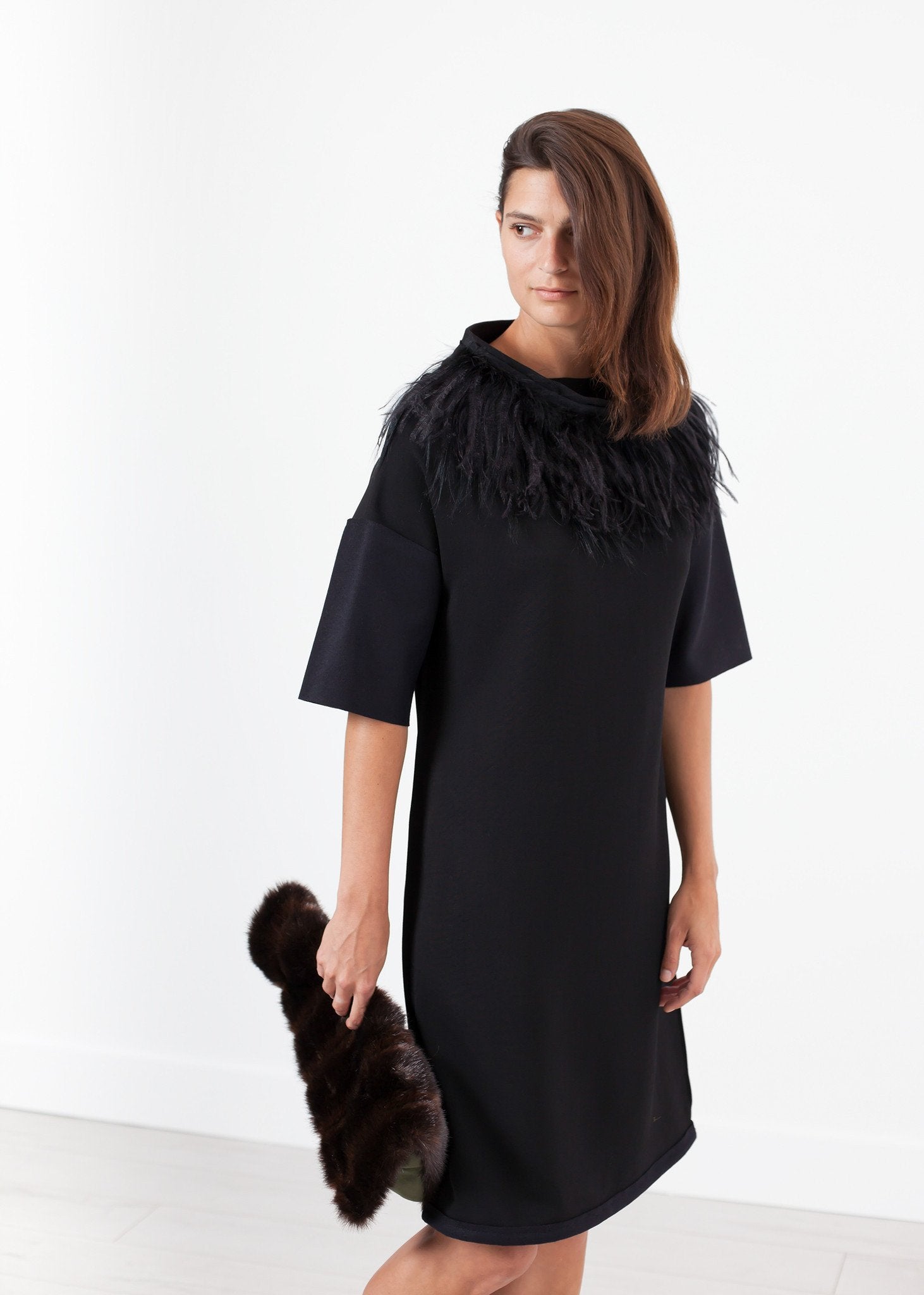 Ostrich Plume Dress in Black - mageplaza100.myshopify.com - Ter et Bantine - [variant_title]