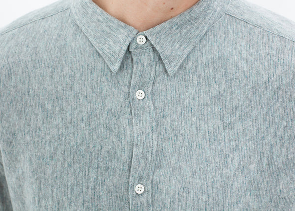 Kasuri Jersey Button-Up in Blue Grey - mageplaza100.myshopify.com - V:Room - [variant_title]