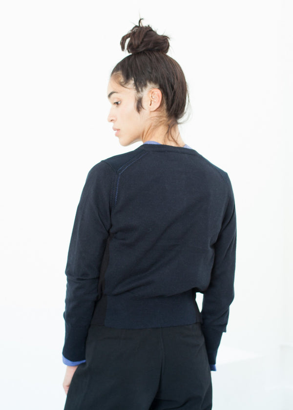 Quilt Pattern Cardigan in Black/Navy - mageplaza100.myshopify.com - Yoshi Kondo - [variant_title]