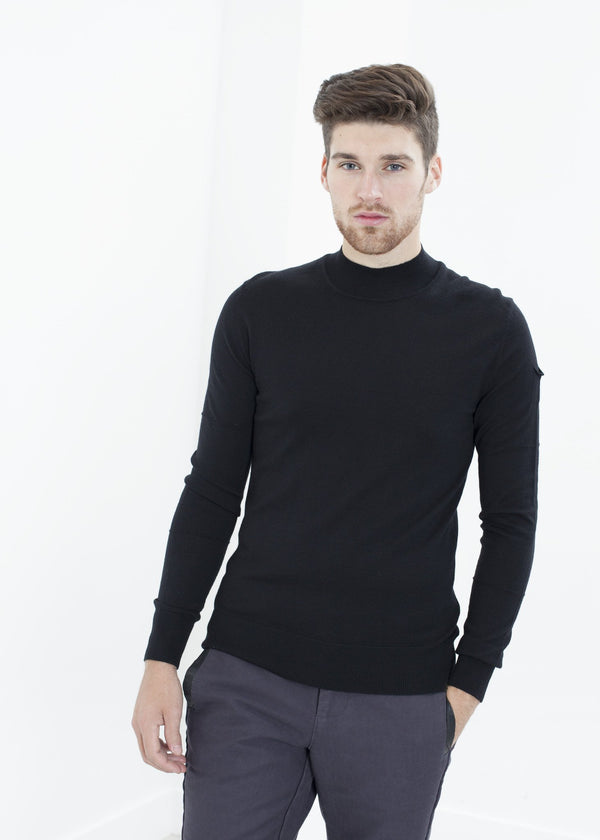 Merino Knit Turtleneck in Black - mageplaza100.myshopify.com - Isabel Benenato - [variant_title]