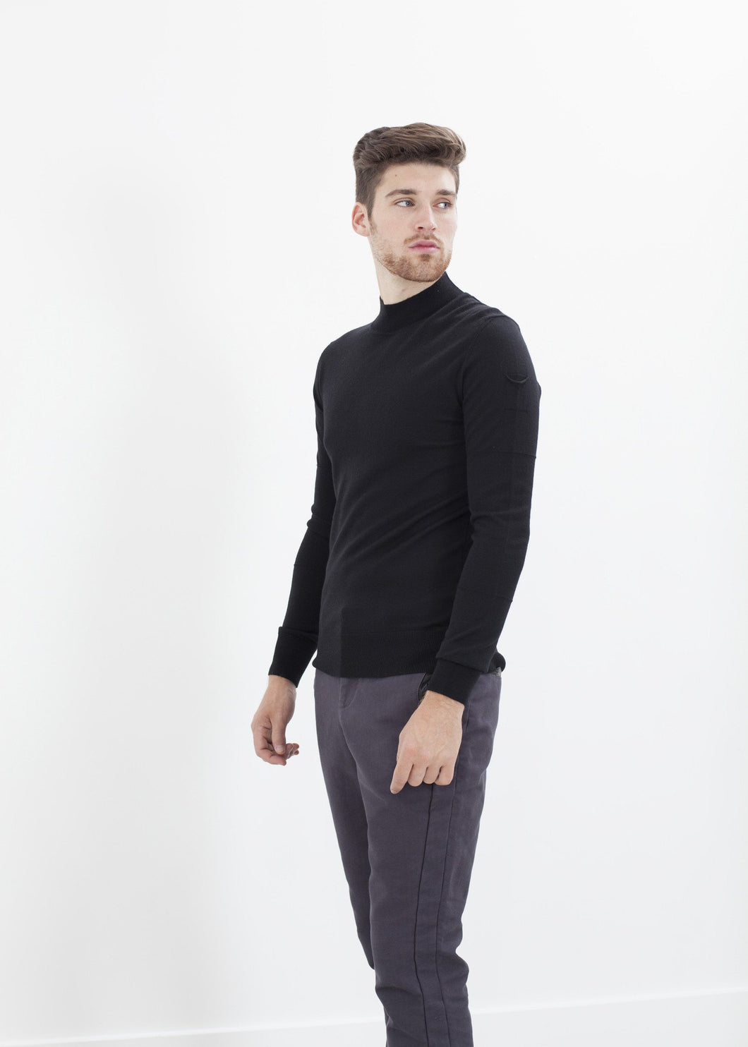 Merino Knit Turtleneck in Black - mageplaza100.myshopify.com - Isabel Benenato - [variant_title]