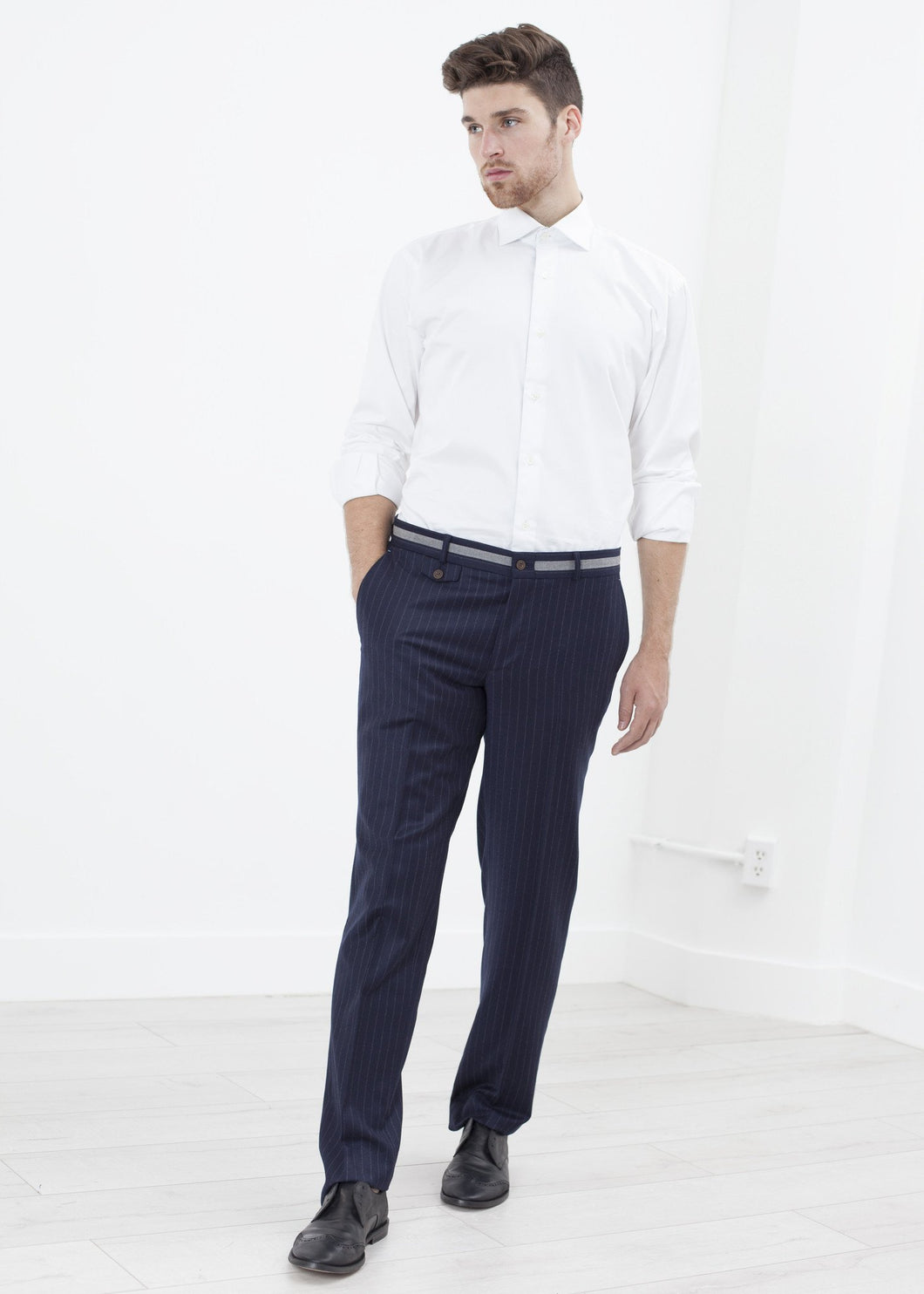 Sinclair Trouser in Navy Stripe - mageplaza100.myshopify.com - Circle of Gentlemen - [variant_title]
