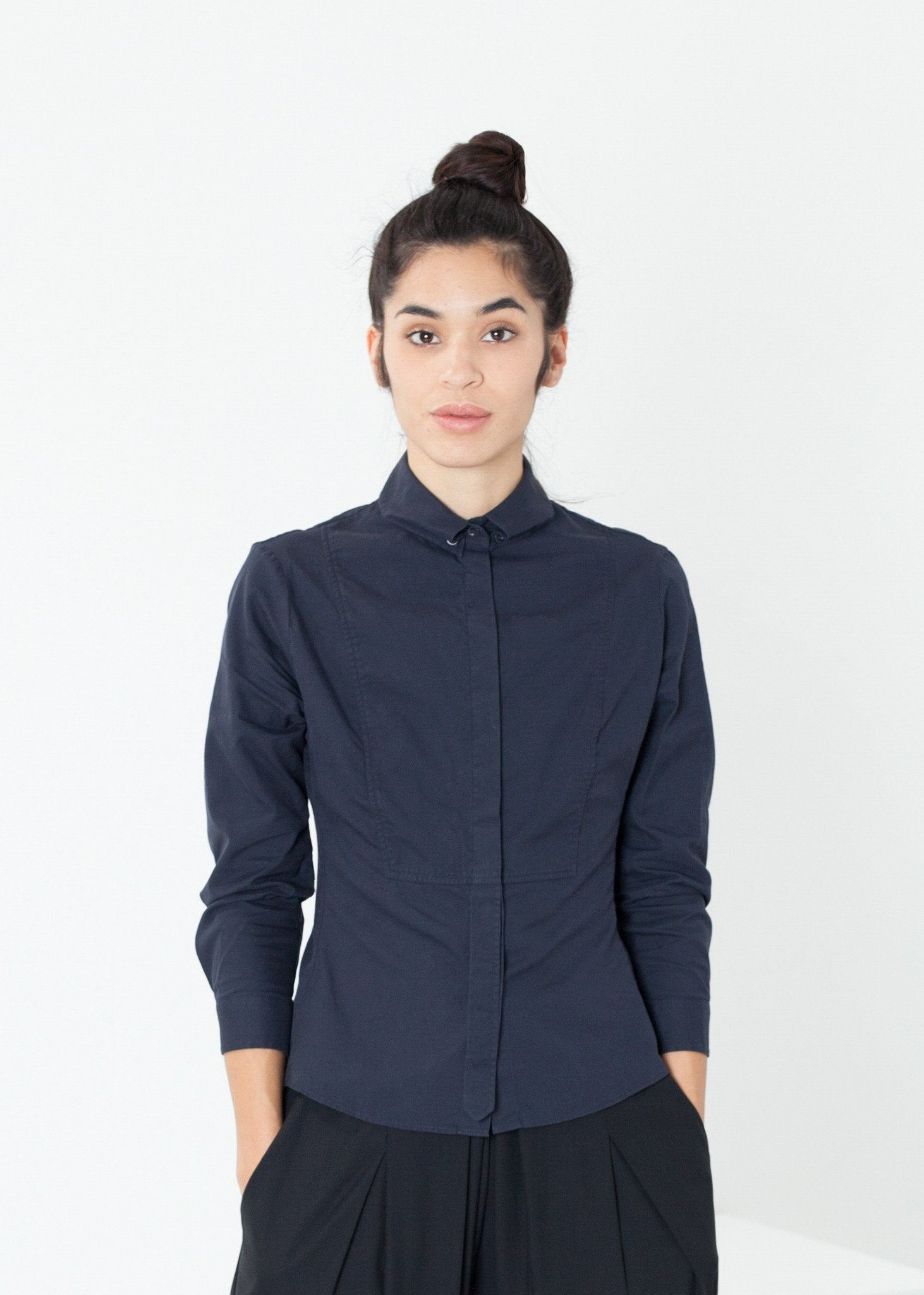 Wrinkled Tux Shirt in Navy - mageplaza100.myshopify.com - Sibel Saral - [variant_title]