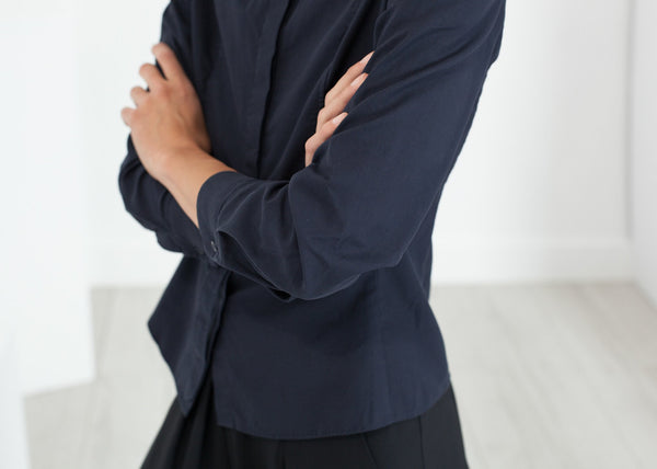 Wrinkled Tux Shirt in Navy - mageplaza100.myshopify.com - Sibel Saral - [variant_title]