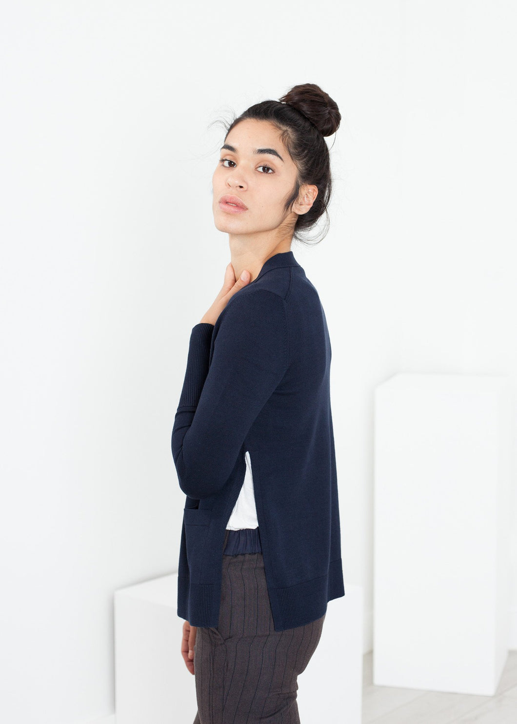 Square Cardigan in Navy - mageplaza100.myshopify.com - Sibel Saral - [variant_title]