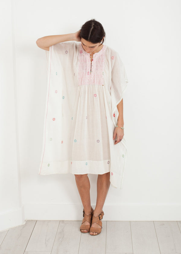 Floral Tent Dress in White - mageplaza100.myshopify.com - Pero - [variant_title]