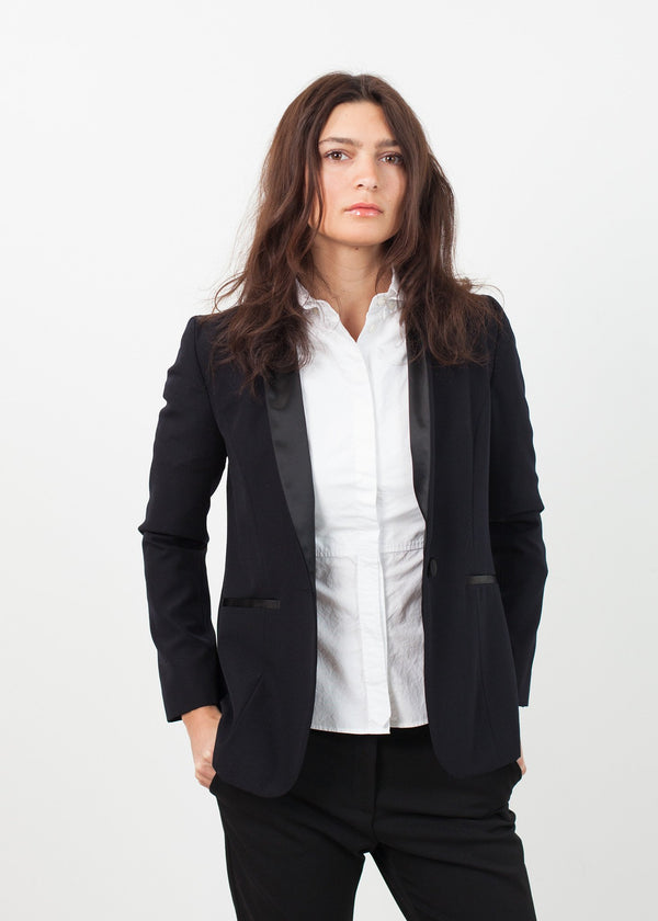 Shawl Collar Blazer in Black - mageplaza100.myshopify.com - Harvey Faircloth - [variant_title]