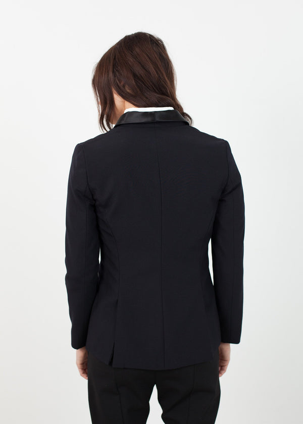 Shawl Collar Blazer in Black - mageplaza100.myshopify.com - Harvey Faircloth - [variant_title]