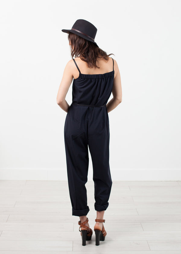 Sleeveless Jumpsuit in Navy - mageplaza100.myshopify.com - Harvey Faircloth - [variant_title]