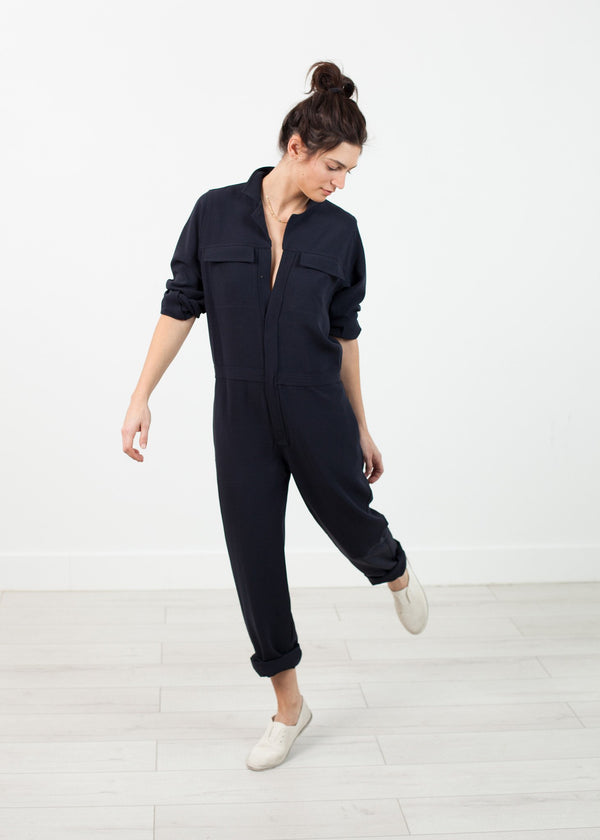 Worker Jumpsuit in Navy - mageplaza100.myshopify.com - Harvey Faircloth - [variant_title]