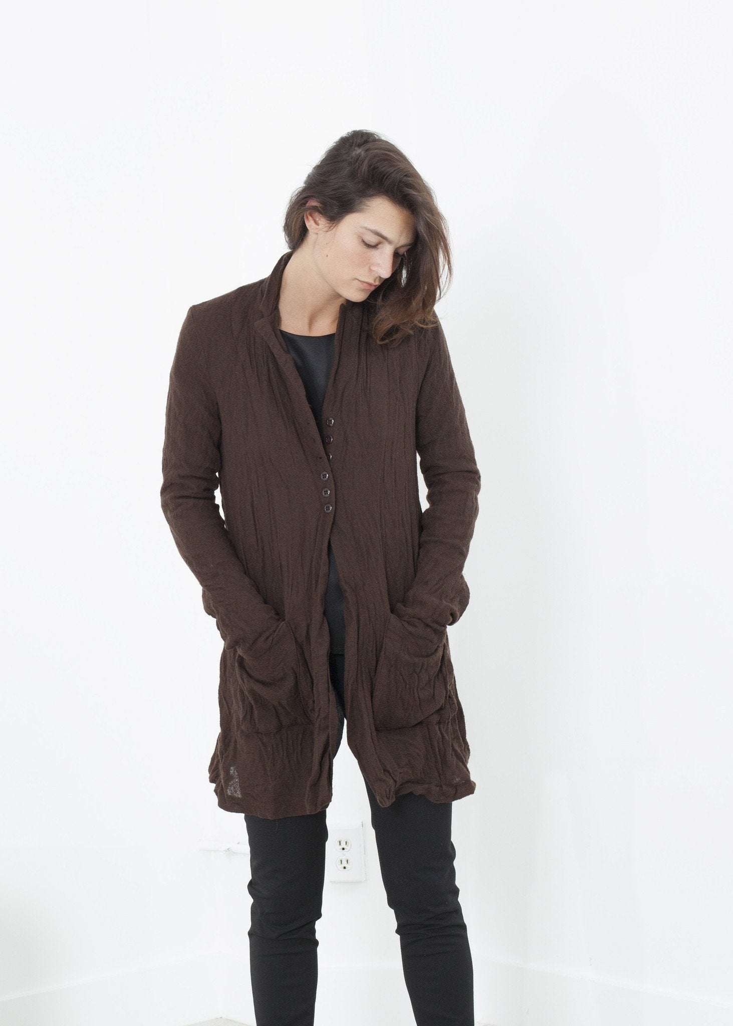 Ghost Wool Jacket in Brown - mageplaza100.myshopify.com - Hazel Brown - [variant_title]