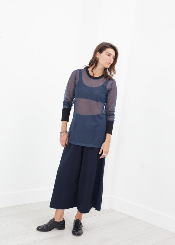 Cuffed Mesh Tee in Navy/Black - mageplaza100.myshopify.com - Maria Calderara - [variant_title]