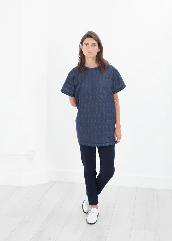 Quilted Mesh Mini Dress in Navy - mageplaza100.myshopify.com - Maria Calderara - [variant_title]