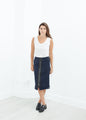 Contrast Zipper Skirt in Navy - mageplaza100.myshopify.com - Hache - [variant_title]