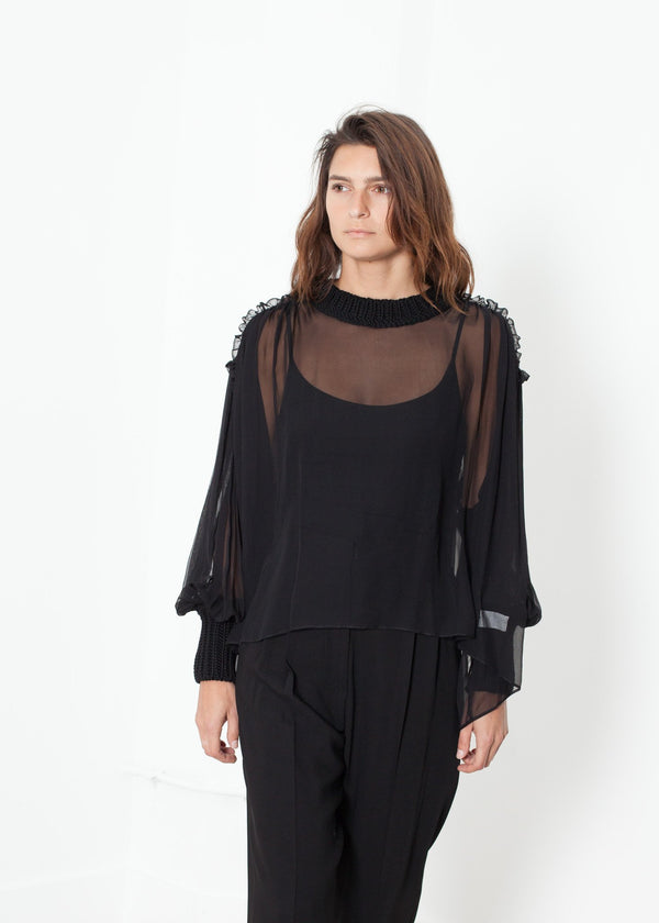 Poet Silk Sweater in Black - mageplaza100.myshopify.com - Louiza Babouryan - [variant_title]