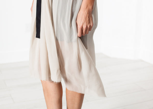 Chiffon Cape Back Dress in Sand - mageplaza100.myshopify.com - Louiza Babouryan - [variant_title]