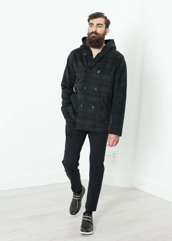 Double Breasted Hoodie in Forest Plaid - mageplaza100.myshopify.com - V:Room - [variant_title]