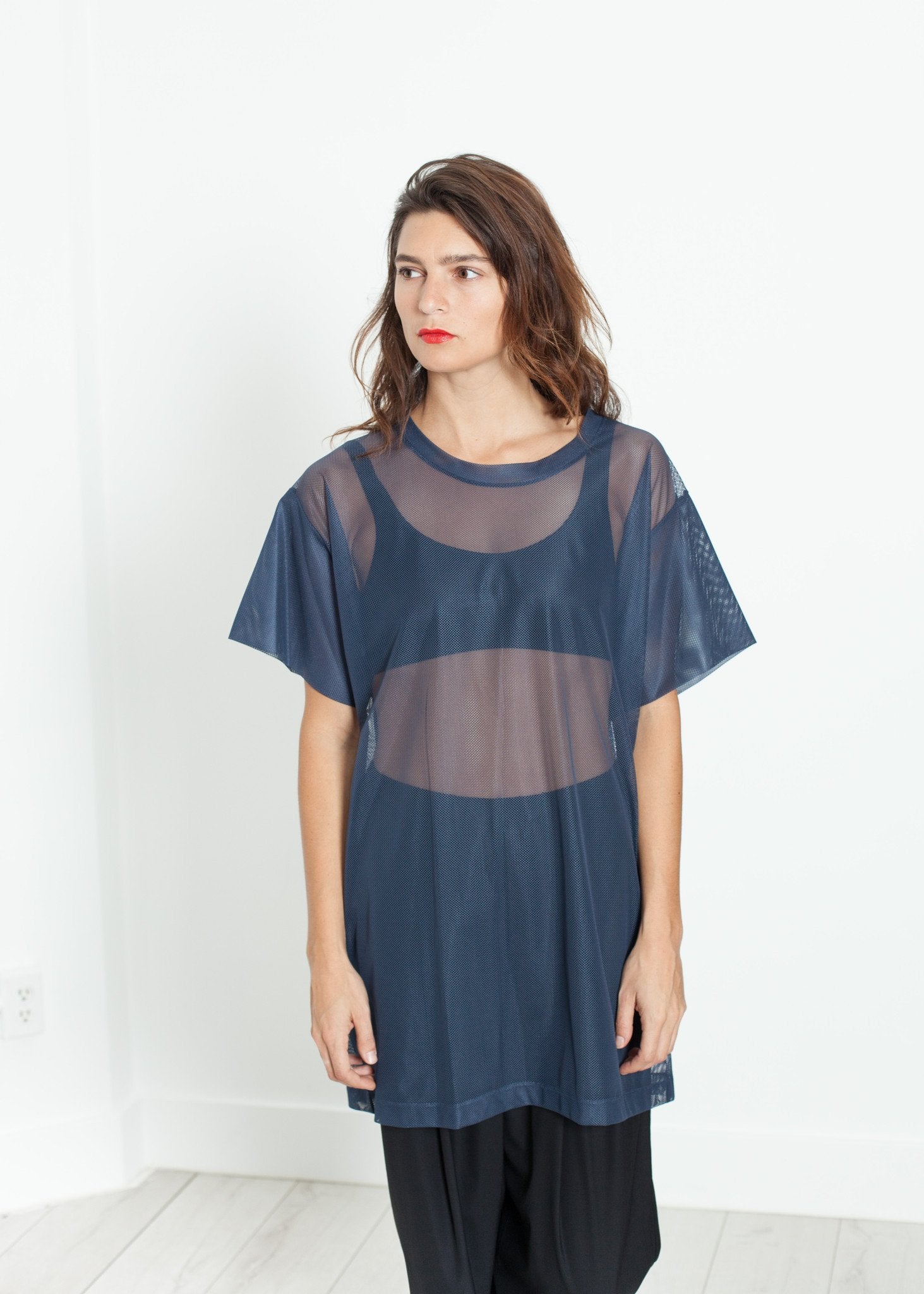 Mesh Over Tee in Navy - mageplaza100.myshopify.com - Maria Calderara - [variant_title]