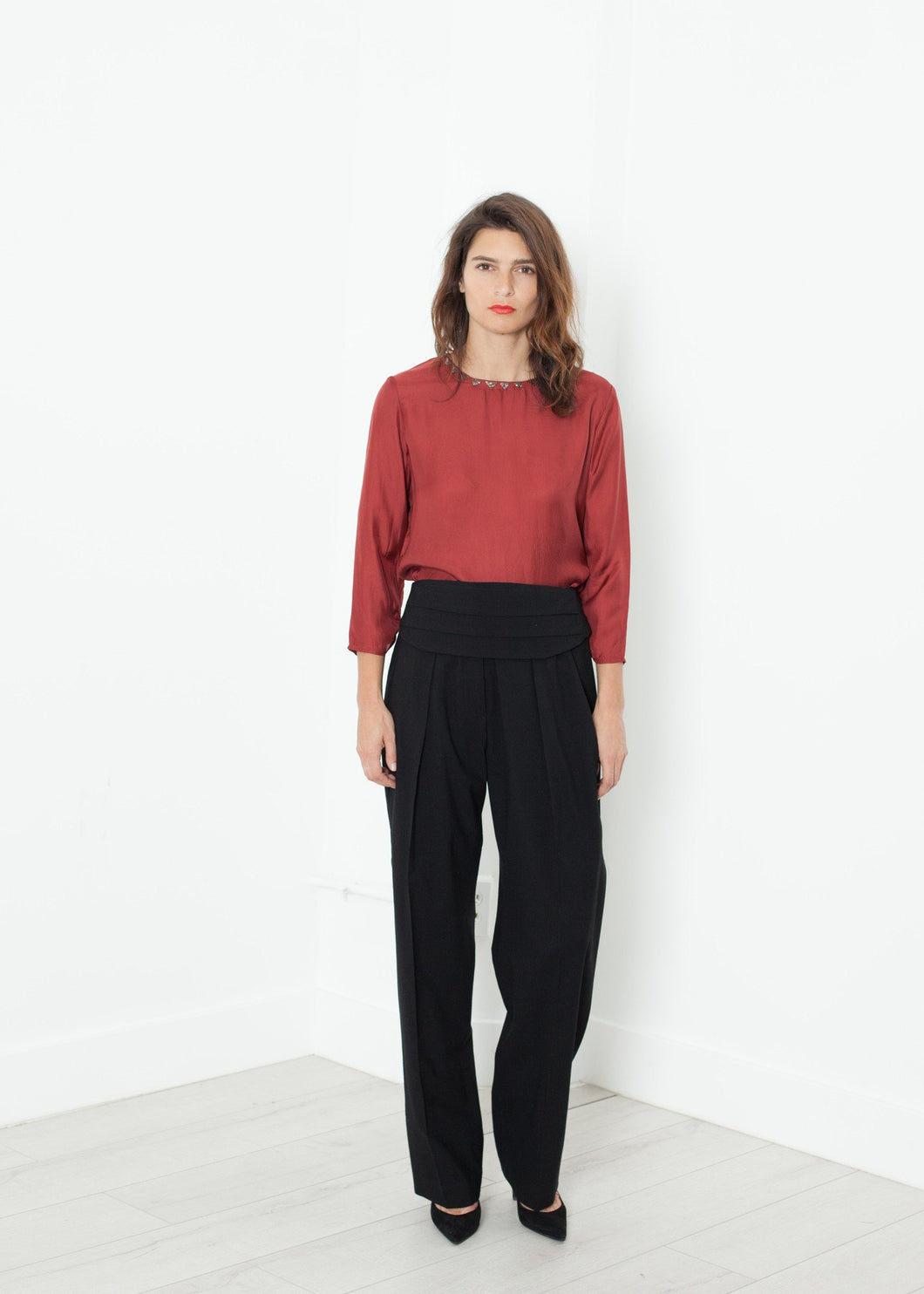 Pleated Waistband Trouser in Black - mageplaza100.myshopify.com - Ter et Bantine - [variant_title]