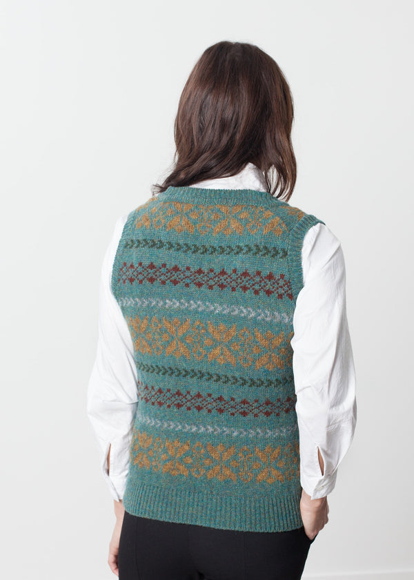 Fair Isle Vest in Army - mageplaza100.myshopify.com - Nigel Cabourn - [variant_title]
