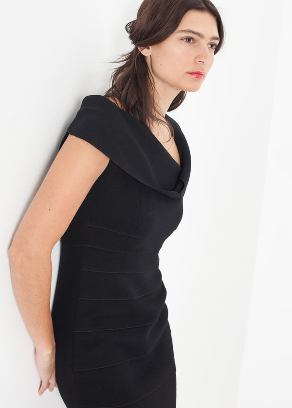 Asymmetric Dress in Black - mageplaza100.myshopify.com - Amelia Toro - [variant_title]