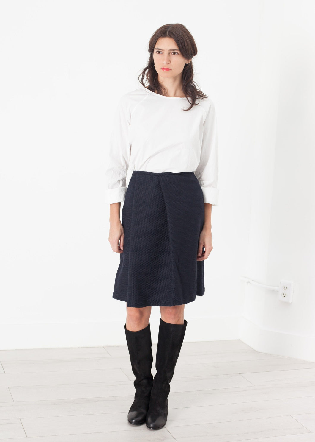 Pleated Wool Skirt in Navy - mageplaza100.myshopify.com - Pip-Squeak Chapeau - [variant_title]