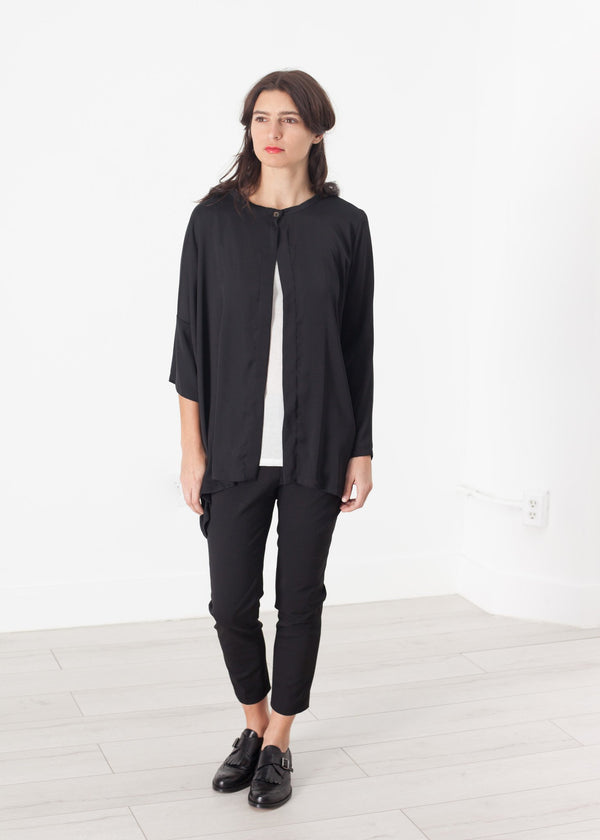 Unbalanced Cardigan in Black - mageplaza100.myshopify.com - Maria Calderara - [variant_title]