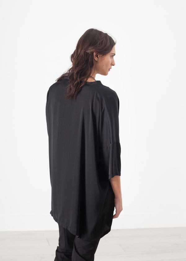 Unbalanced Cardigan in Black - mageplaza100.myshopify.com - Maria Calderara - [variant_title]