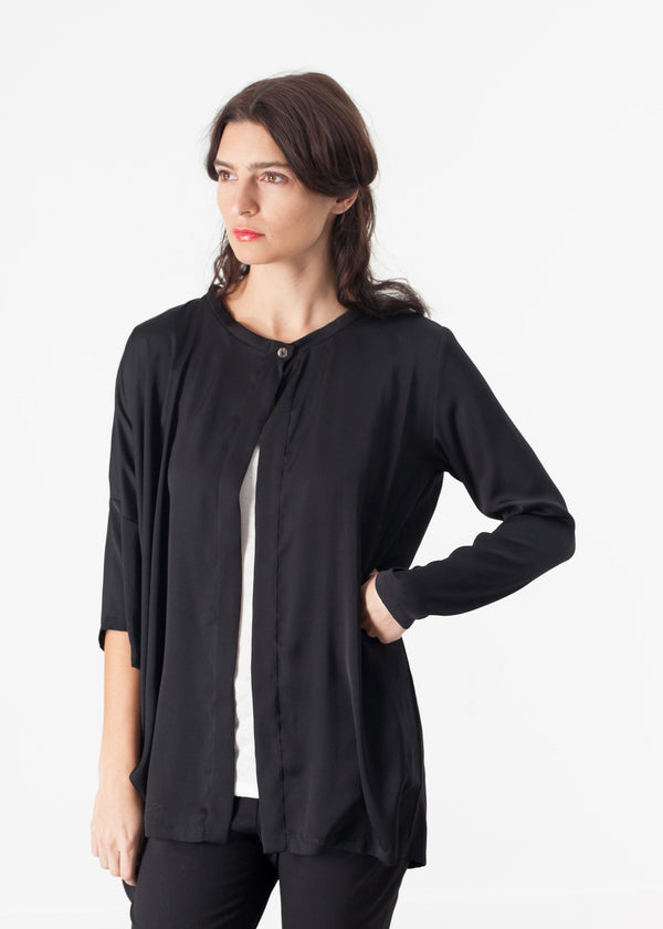Unbalanced Cardigan in Black - mageplaza100.myshopify.com - Maria Calderara - [variant_title]
