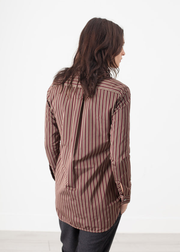 Sheen Button-Up in Red/Tan - mageplaza100.myshopify.com - Hache - [variant_title]