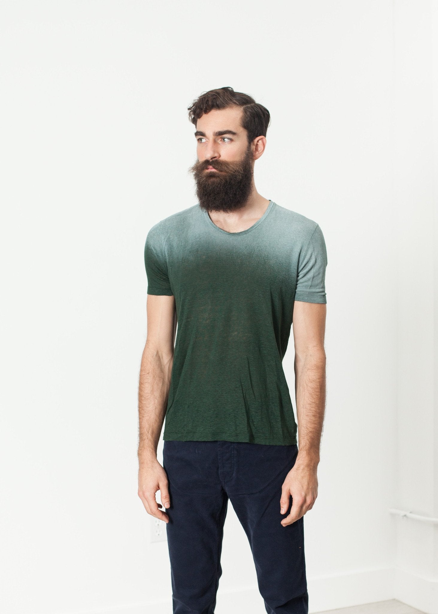 Overprint T-Shirt in Green - mageplaza100.myshopify.com - Avant Toi - [variant_title]