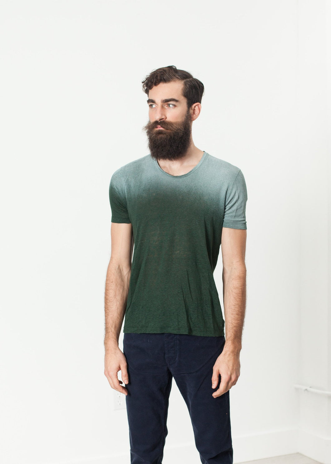 Overprint T-Shirt in Green - mageplaza100.myshopify.com - Avant Toi - [variant_title]