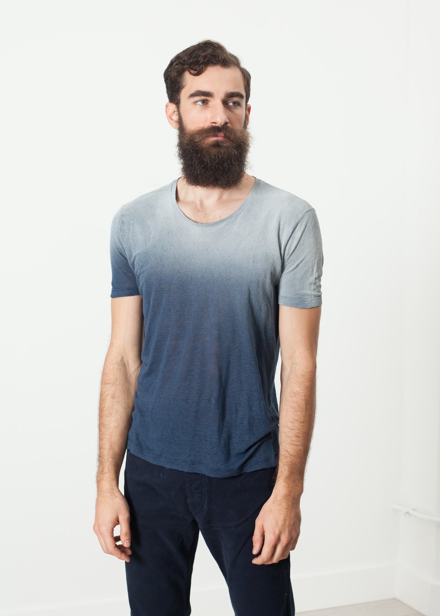 Overprint T-Shirt in Navy - mageplaza100.myshopify.com - Avant Toi - [variant_title]
