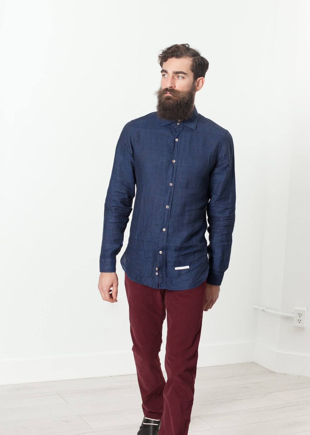 Button Up Shirt in Navy - mageplaza100.myshopify.com - Drumohr - [variant_title]
