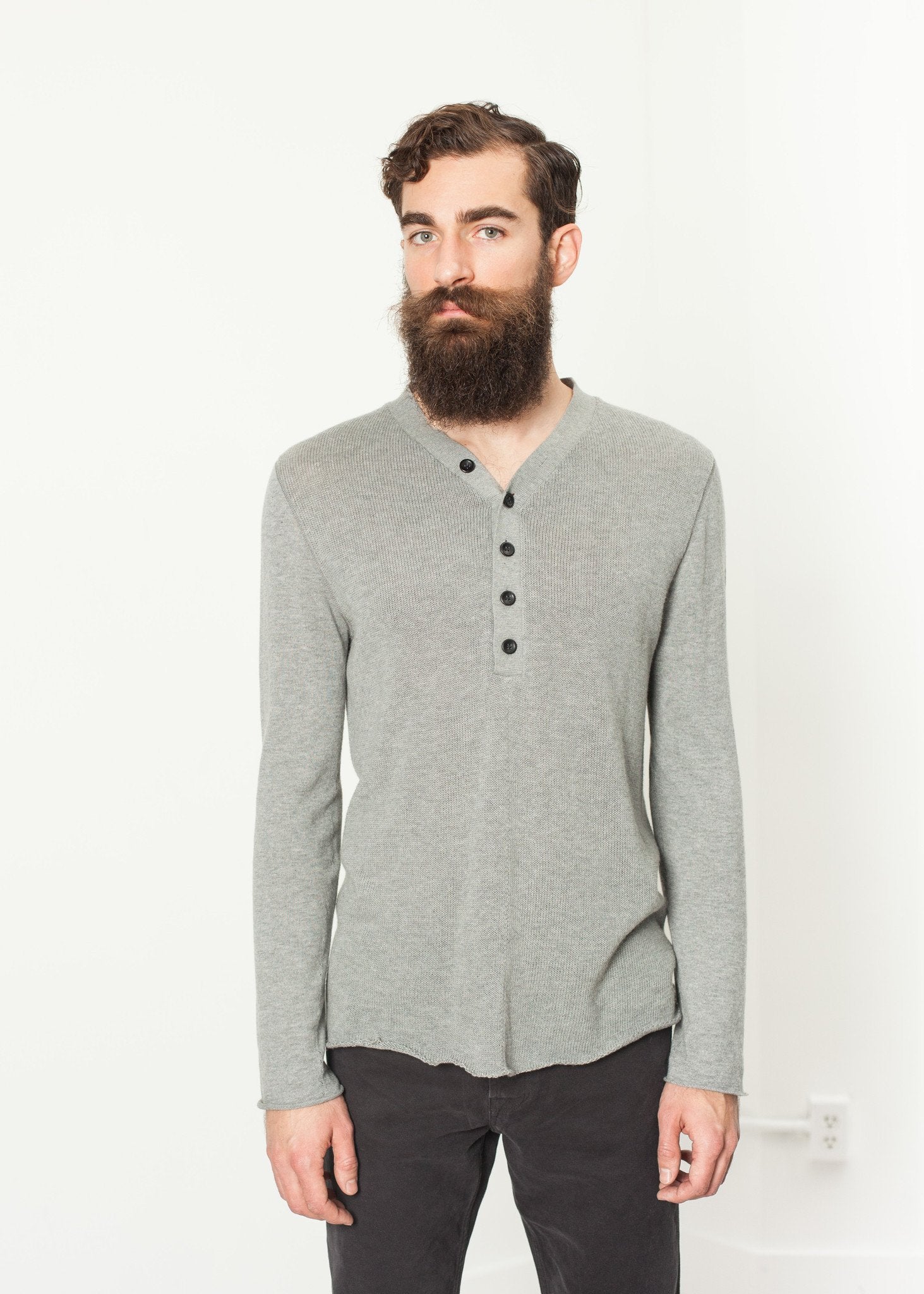 Garbo Henley in Grey - mageplaza100.myshopify.com - Hannes Roether - [variant_title]