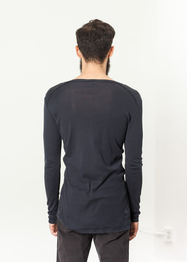 Cotton Henley in Blue Grey - mageplaza100.myshopify.com - Kristensen du Nord - [variant_title]